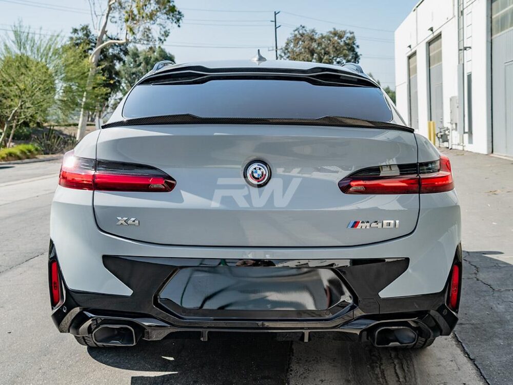 RW Carbon BMW G02 X4 F98 X4M Carbon Fiber Trunk Spoiler - Image 3