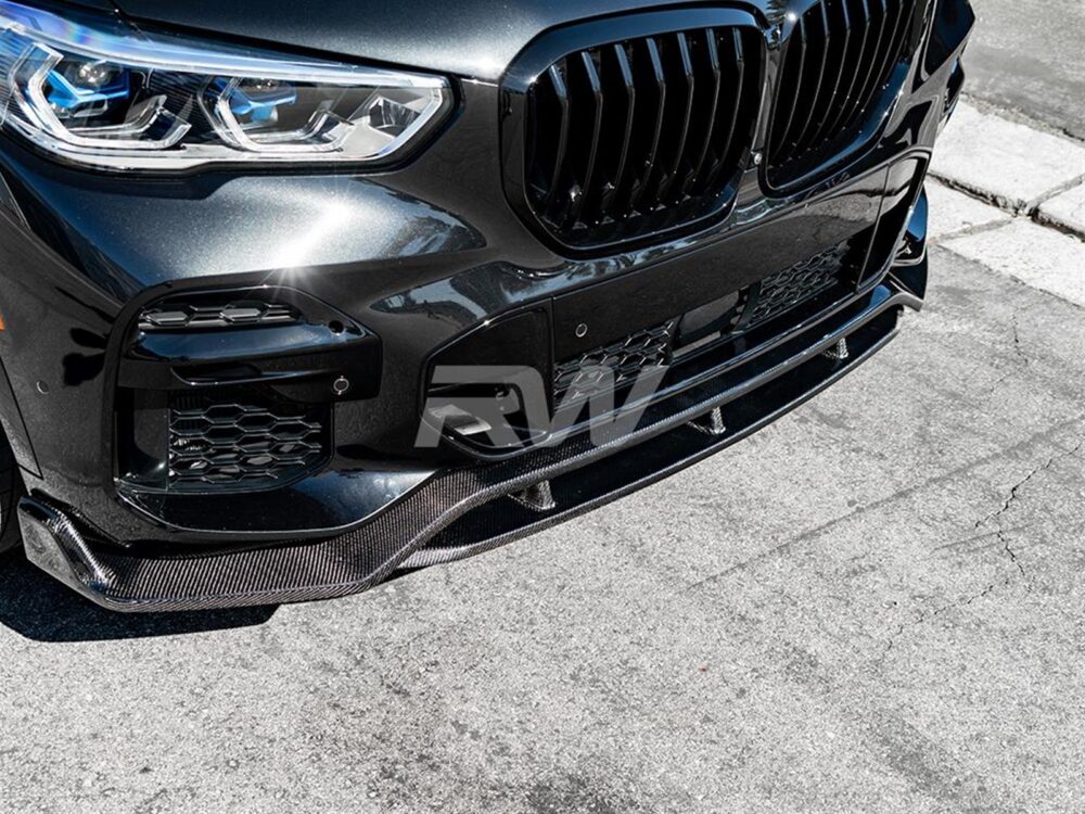 RW Carbon BMW G05 X5 Carbon Fiber Front Lip Spoiler - Image 3