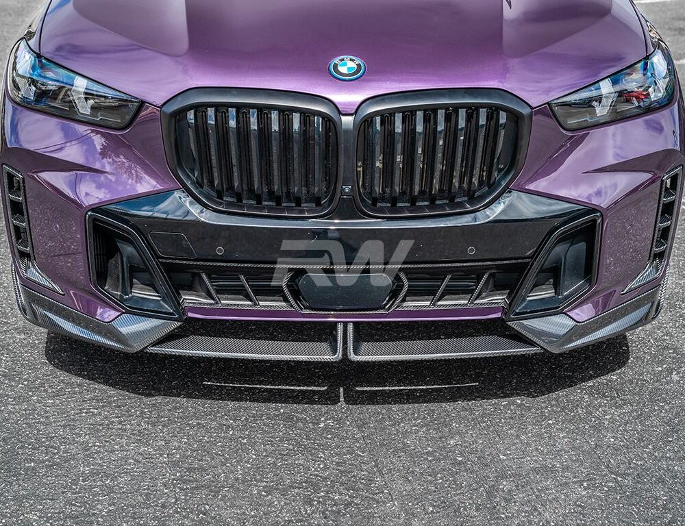 Alternative view of RW Carbon BMW G05 X5 LCI Carbon Fiber Performance Style Front Lip