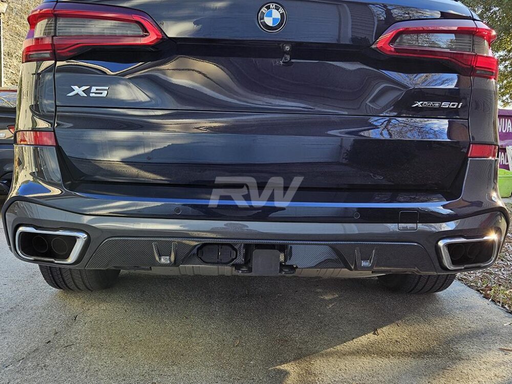 RW Carbon BMW G05 X5 Tow Package Carbon Fiber Diffuser - Image 4