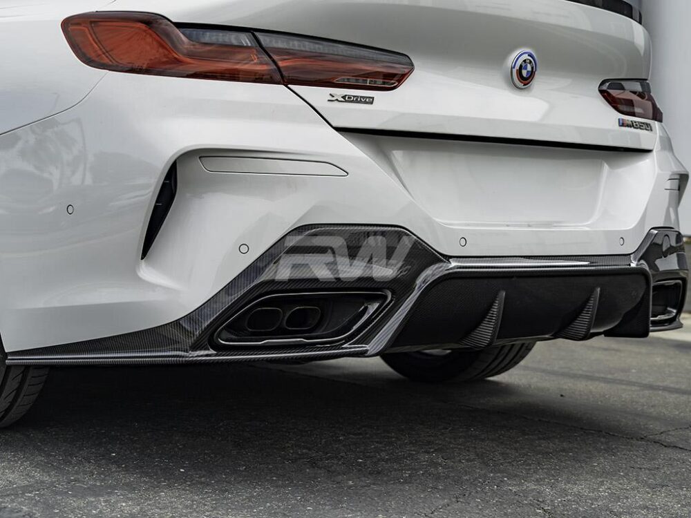RW Carbon BMW G14 G15 8-Series 3D Style Carbon Fiber Diffuser - Image 4