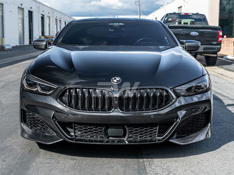 Alternative view of RW Carbon BMW G14 G15 G16 8 Series Carbon Fiber Front Splitters