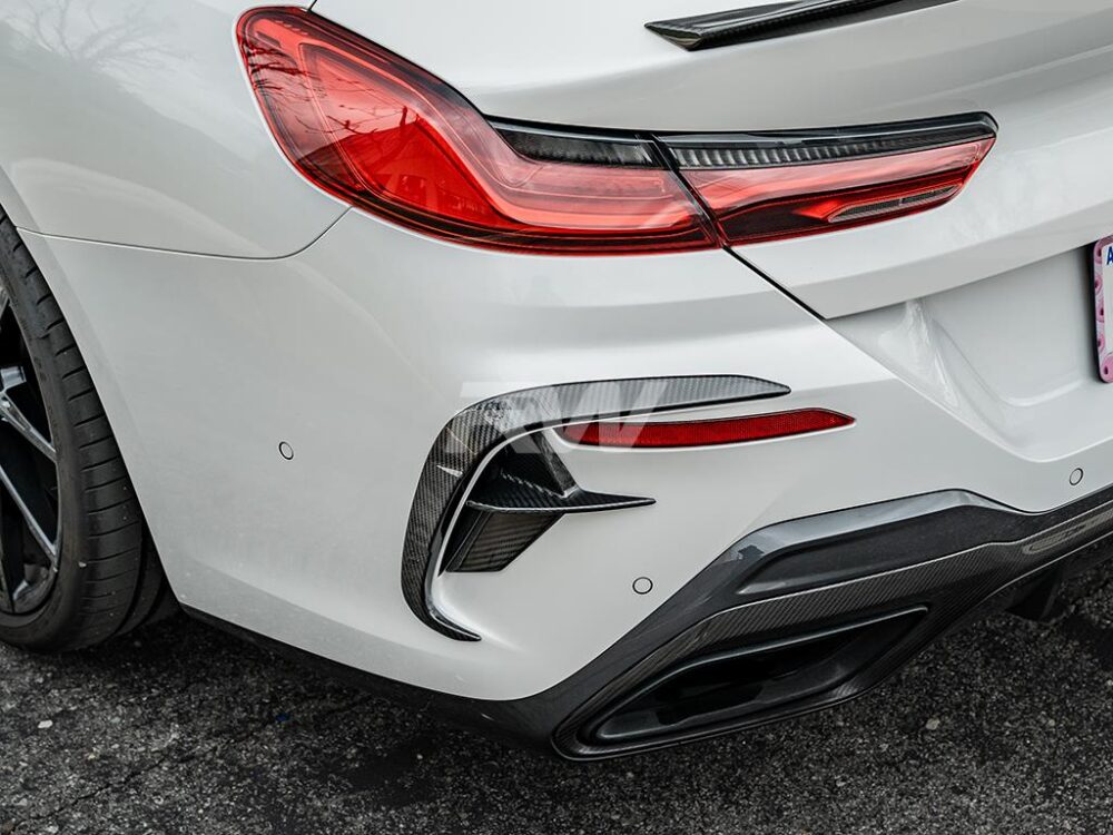 RW Carbon BMW G14 G15 G16 Carbon Fiber Rear Bumper Trims - Image 3