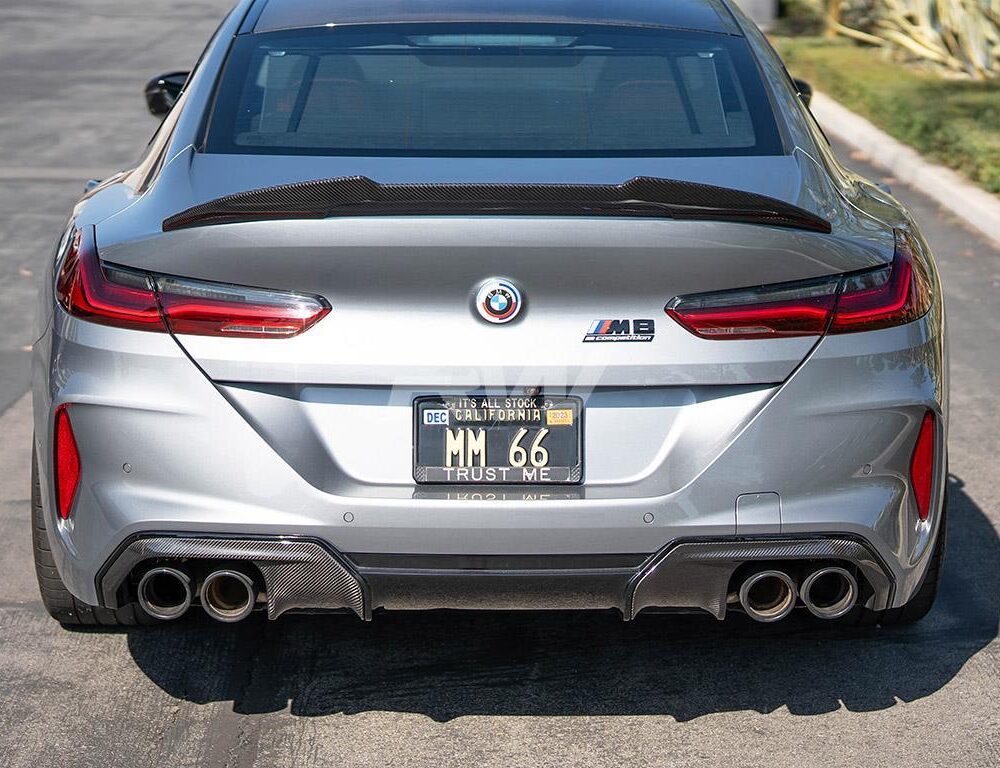Alternative view of RW Carbon BMW G16 F93 Gran Coupe GTX CF Trunk Spoiler