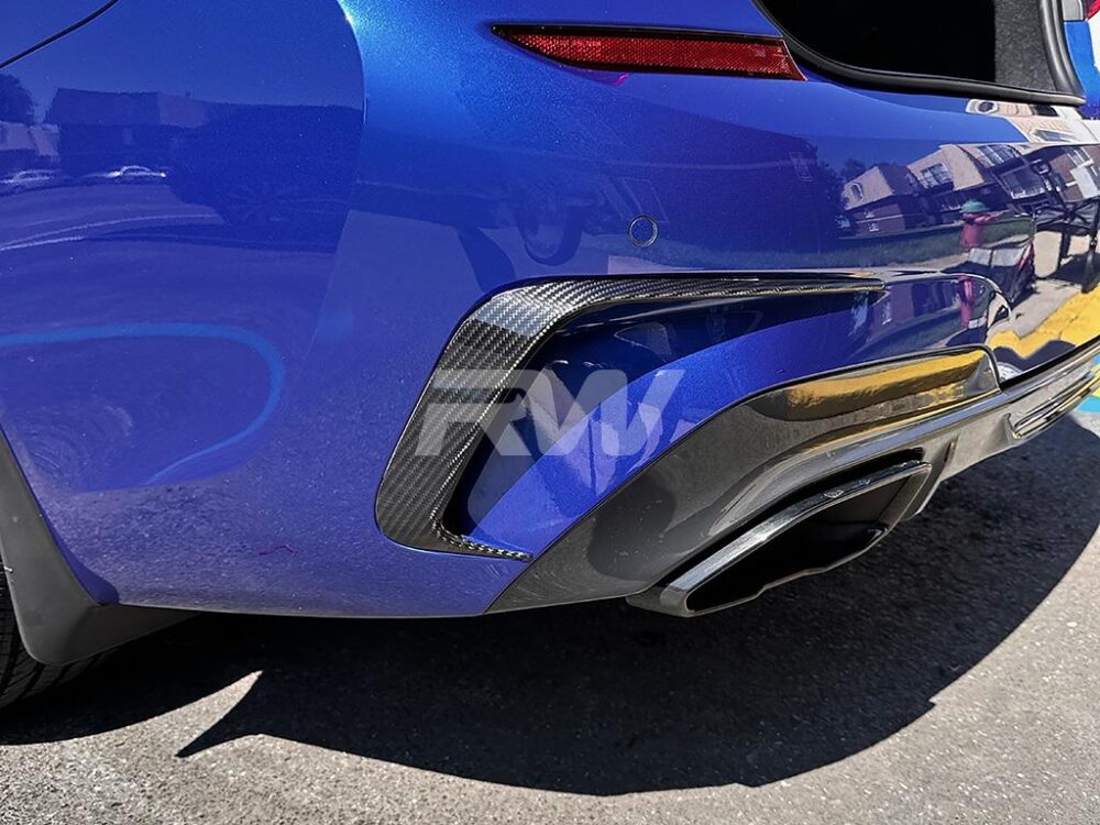 RW Carbon BMW G20 3-Series Carbon Fiber Rear Bumper Trims