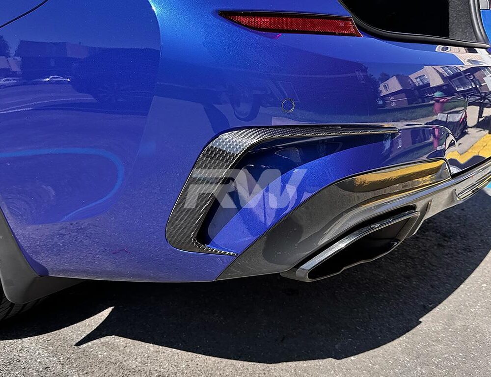 RW Carbon BMW G20 3-Series Carbon Fiber Rear Bumper Trims