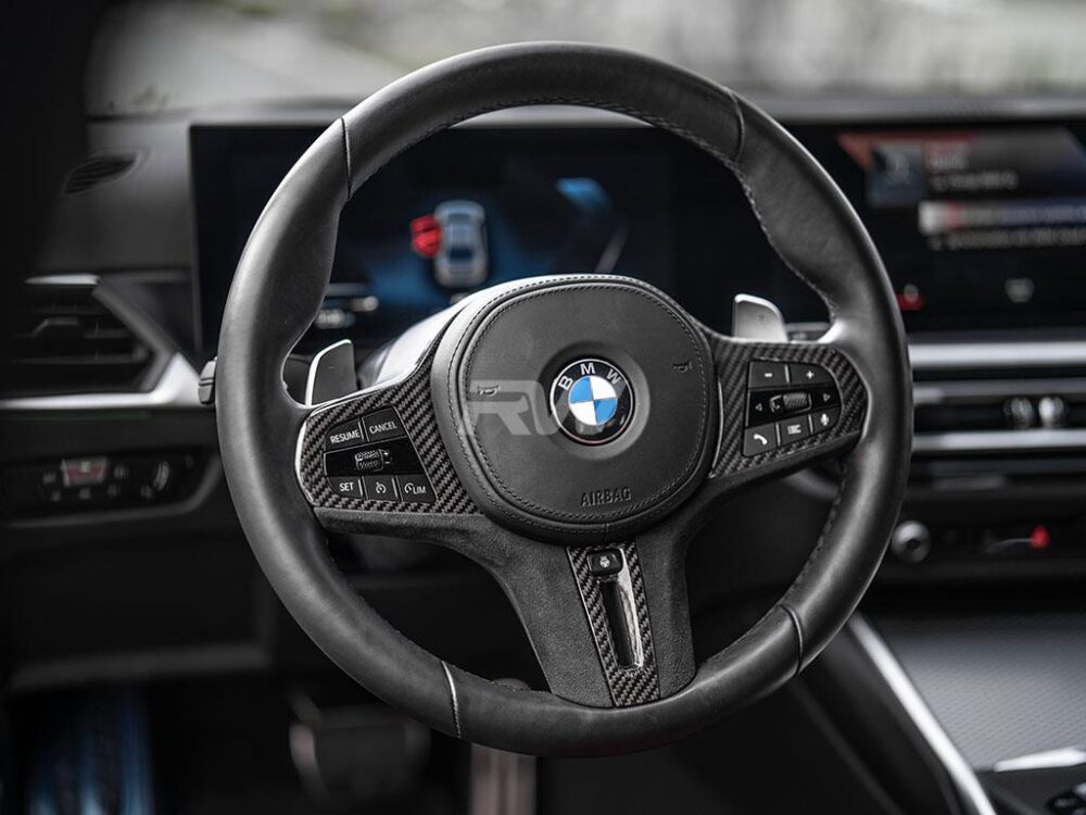 RW Carbon BMW G20 Carbon Fiber Alcantara Steering Wheel Trim
