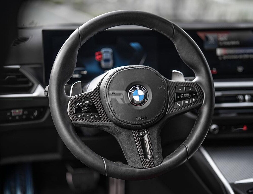 RW Carbon BMW G20 Carbon Fiber Alcantara Steering Wheel Trim