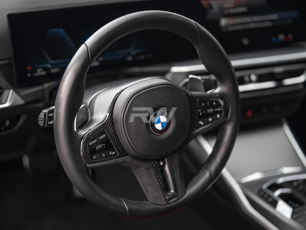 RW Carbon BMW G20 Carbon Fiber Alcantara Steering Wheel Trim - Image 5