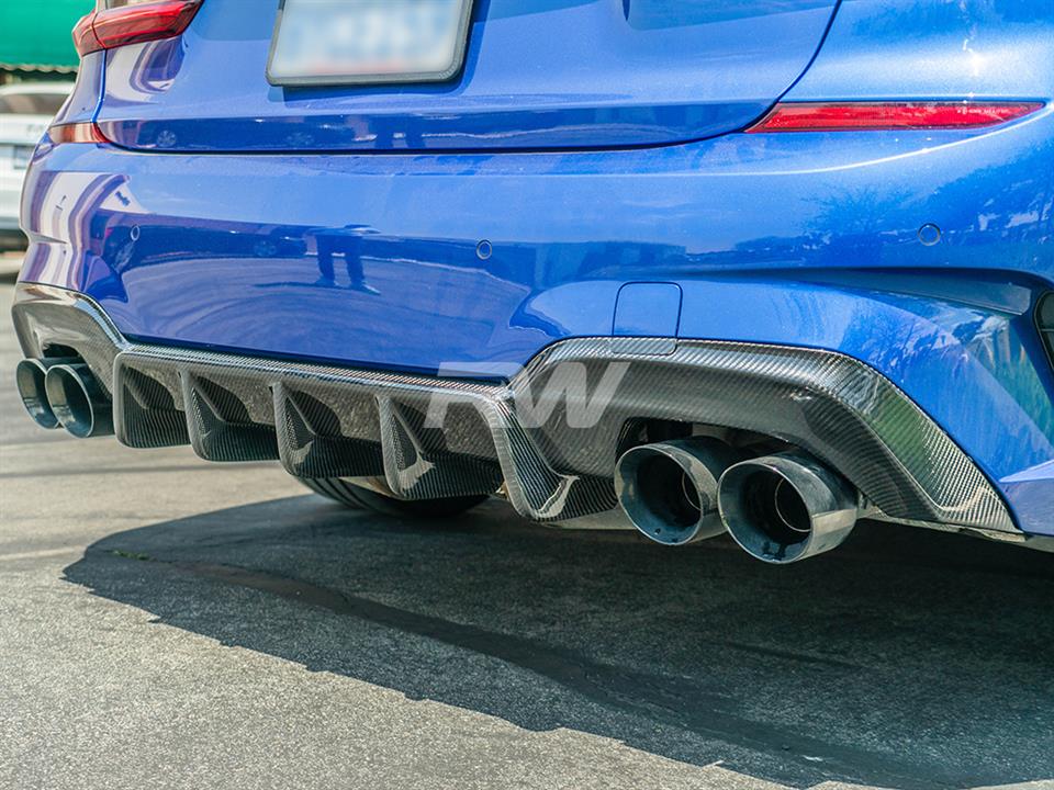 RW Carbon BMW G20 DTM Carbon Fiber Rear Diffuser