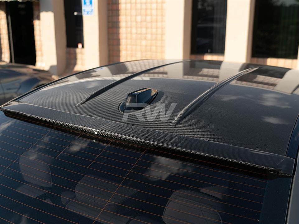 Alternative view of RW Carbon BMW G20 G80 Carbon Fiber Roof Spoiler