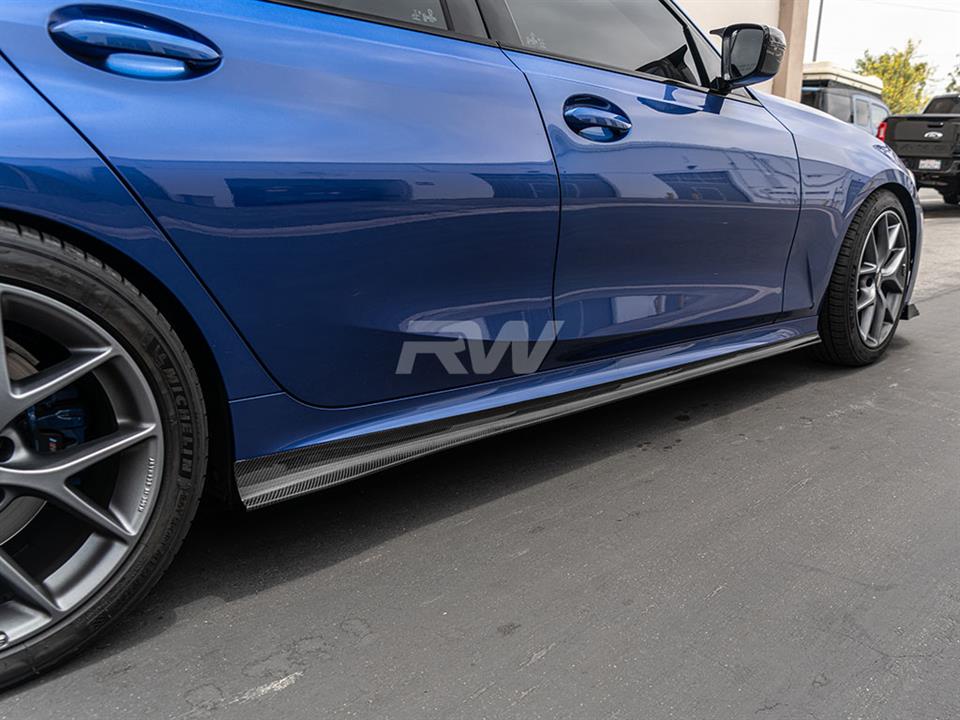 RW Carbon BMW G20 K Style Carbon Side Skirt Extensions