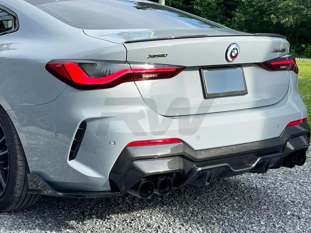 RW Carbon BMW G22 G23 4-Series DTM Carbon Fiber Diffuser - Image 2