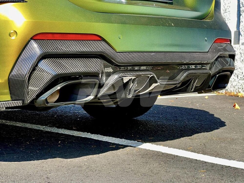 RW Carbon BMW G22 G23 4-Series DTM Carbon Fiber Diffuser - Image 4