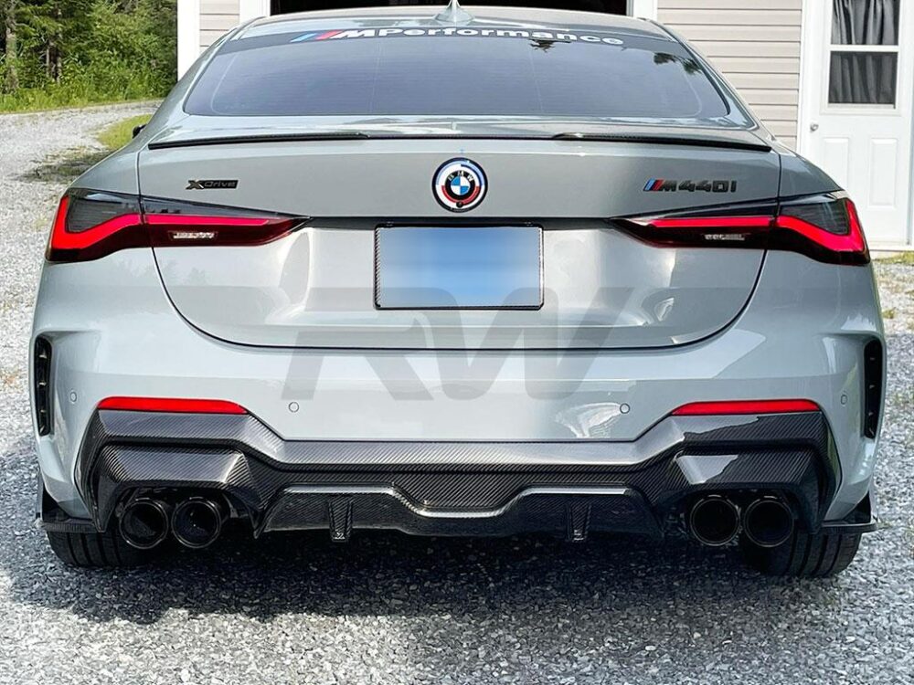 RW Carbon BMW G22 G23 4-Series DTM Carbon Fiber Diffuser - Image 3