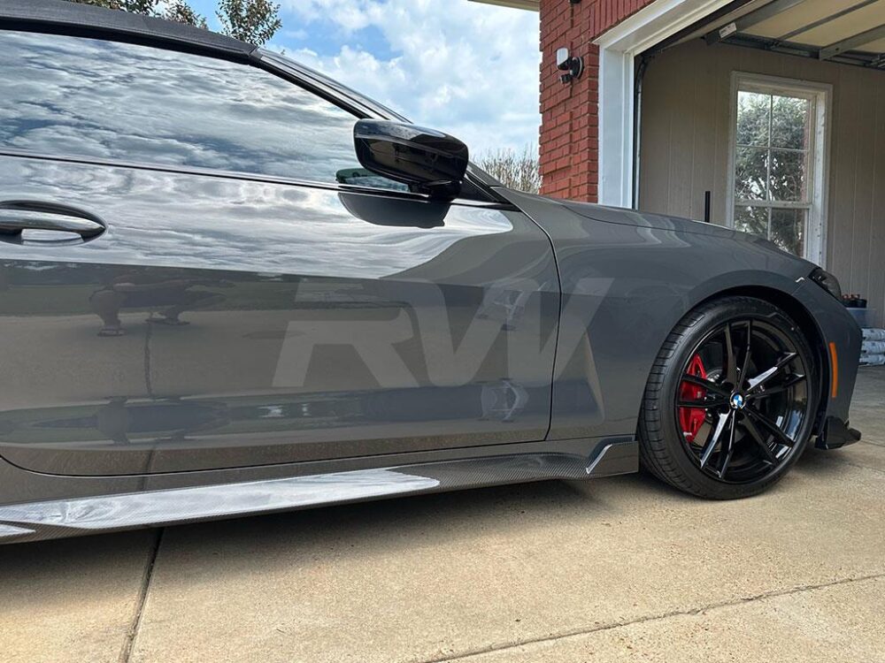 RW Carbon BMW G22 G23 DTM Carbon Fiber Side Skirt Extensions - Image 11
