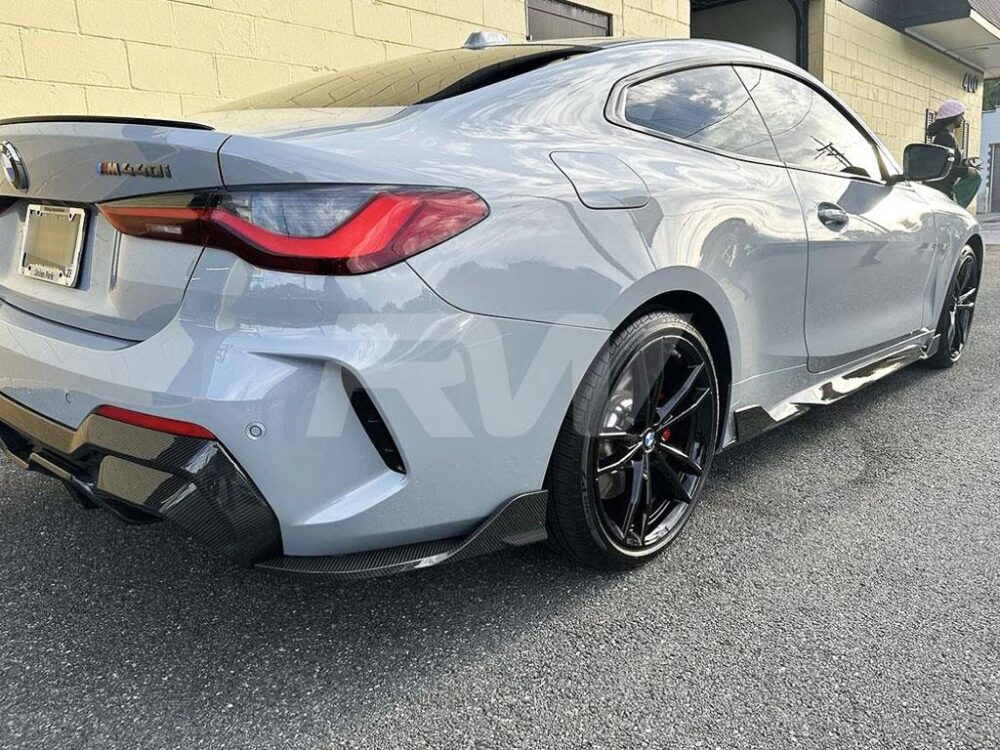RW Carbon BMW G22 G23 DTM Carbon Fiber Side Skirt Extensions - Image 3