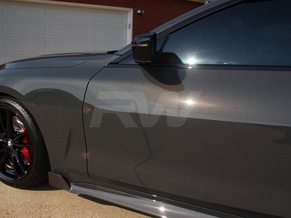 RW Carbon BMW G22 G23 DTM Carbon Fiber Side Skirt Extensions - Image 6