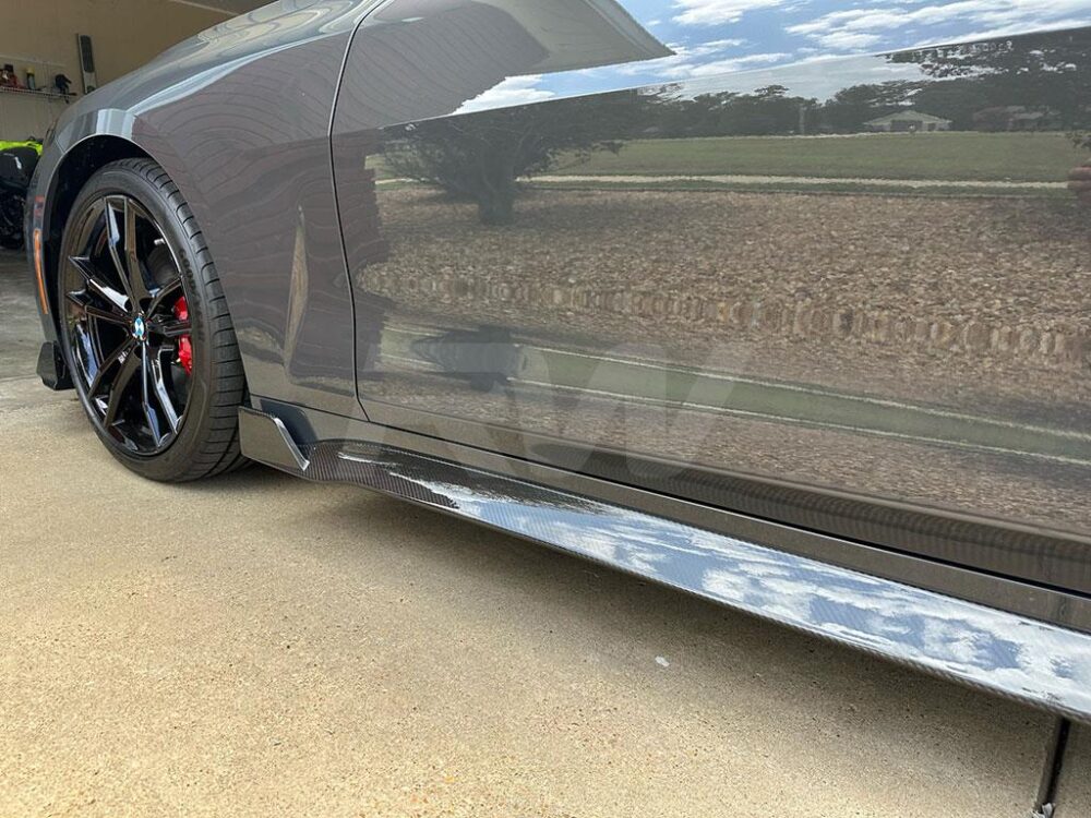 RW Carbon BMW G22 G23 DTM Carbon Fiber Side Skirt Extensions - Image 9