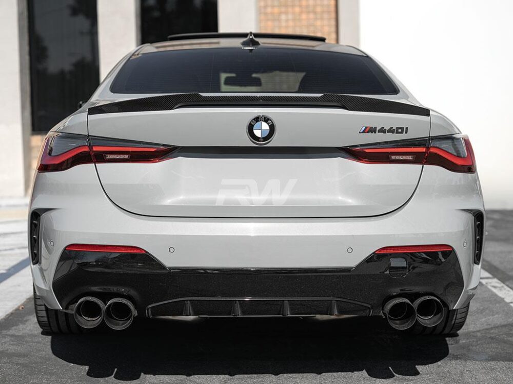 RW Carbon BMW G22 G82 Coupe M4 Style CF Trunk Spoiler - Image 2