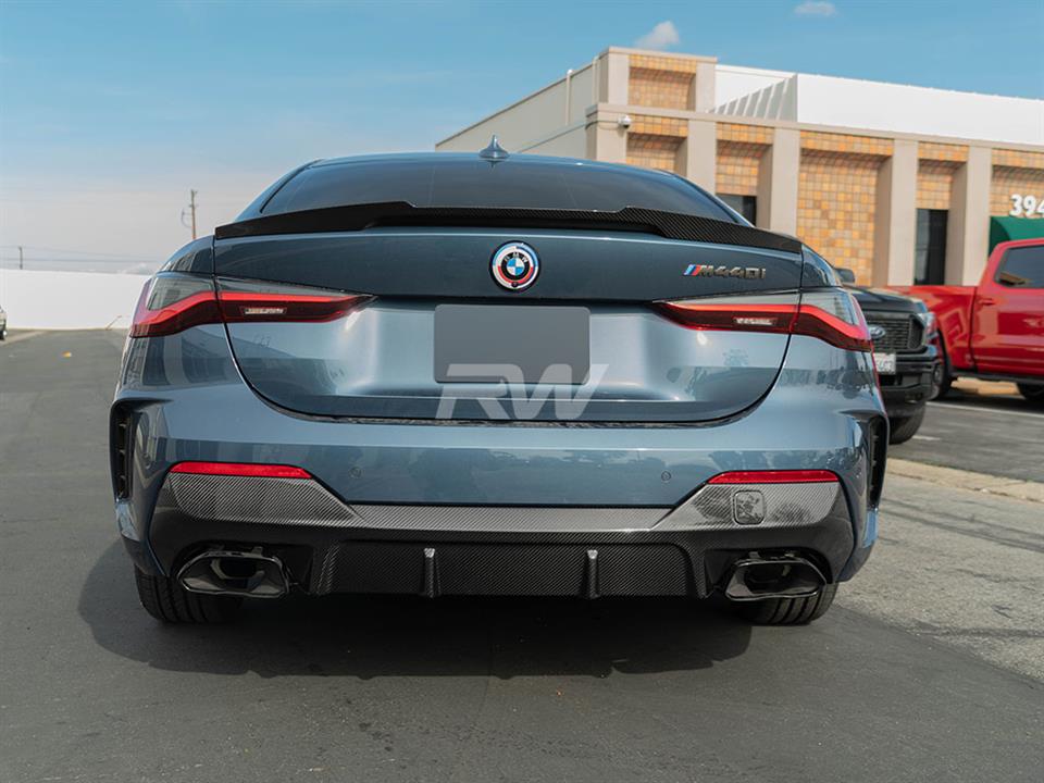 Alternative view of RW Carbon BMW G22/G23 4-Series Carbon Fiber Diffuser