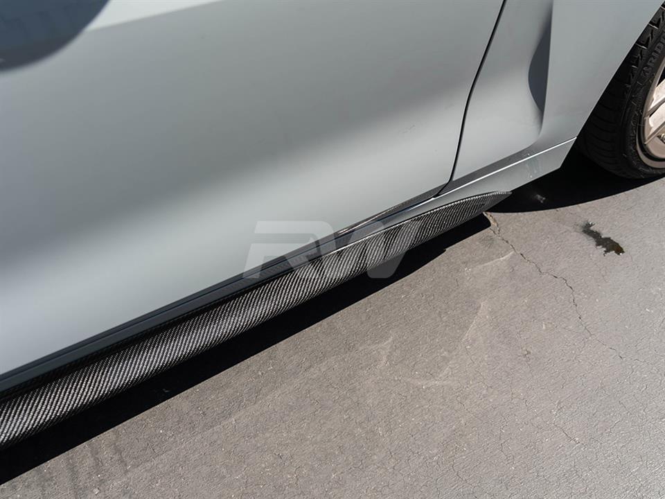 Alternative view of RW Carbon BMW G22/G23 Carbon Fiber Side Skirt Extensions