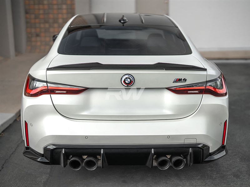 Alternative view of RW Carbon BMW G22/G82 GTX Carbon Fiber Trunk Spoiler