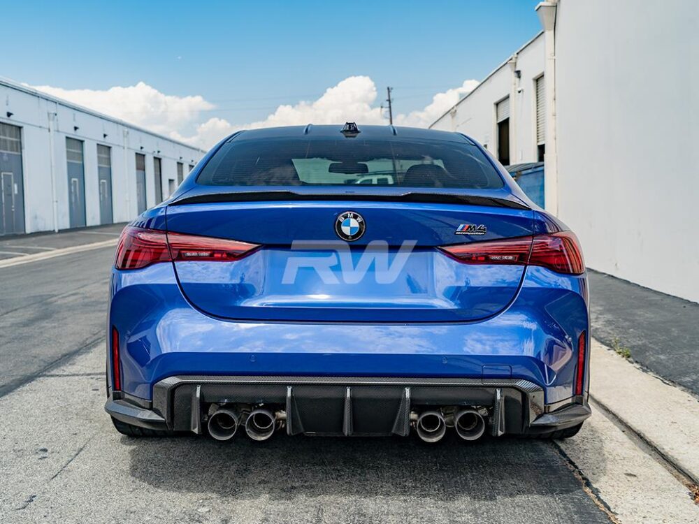 RW Carbon BMW G22/G82 M Style Carbon Fiber Trunk Spoiler - Image 4