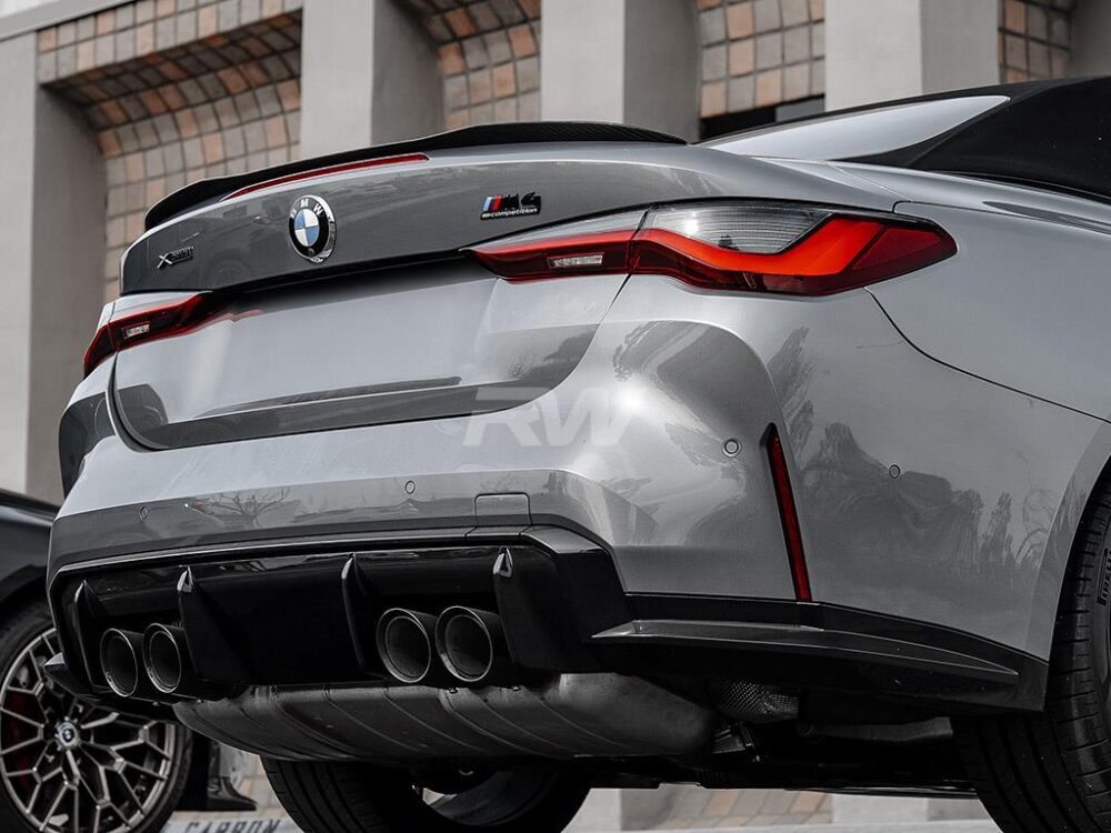 RW Carbon BMW G23/G83 M Style Carbon Fiber Trunk Spoiler - Image 4