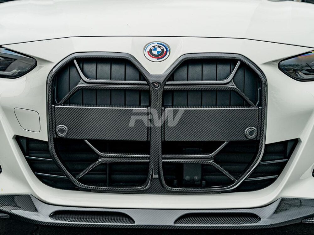 RW Carbon BMW G26 4-Series CSL Style Carbon Fiber Front Grille - Image 3