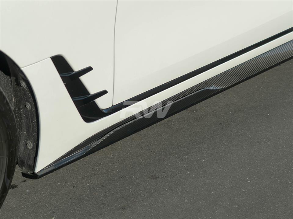 Alternative view of RW Carbon BMW G26 4-Series Carbon Fiber Side Skirt Extensions