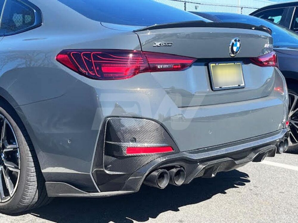 RW Carbon BMW G26 4-Series i4 Carbon Fiber Rear Trims - Image 3