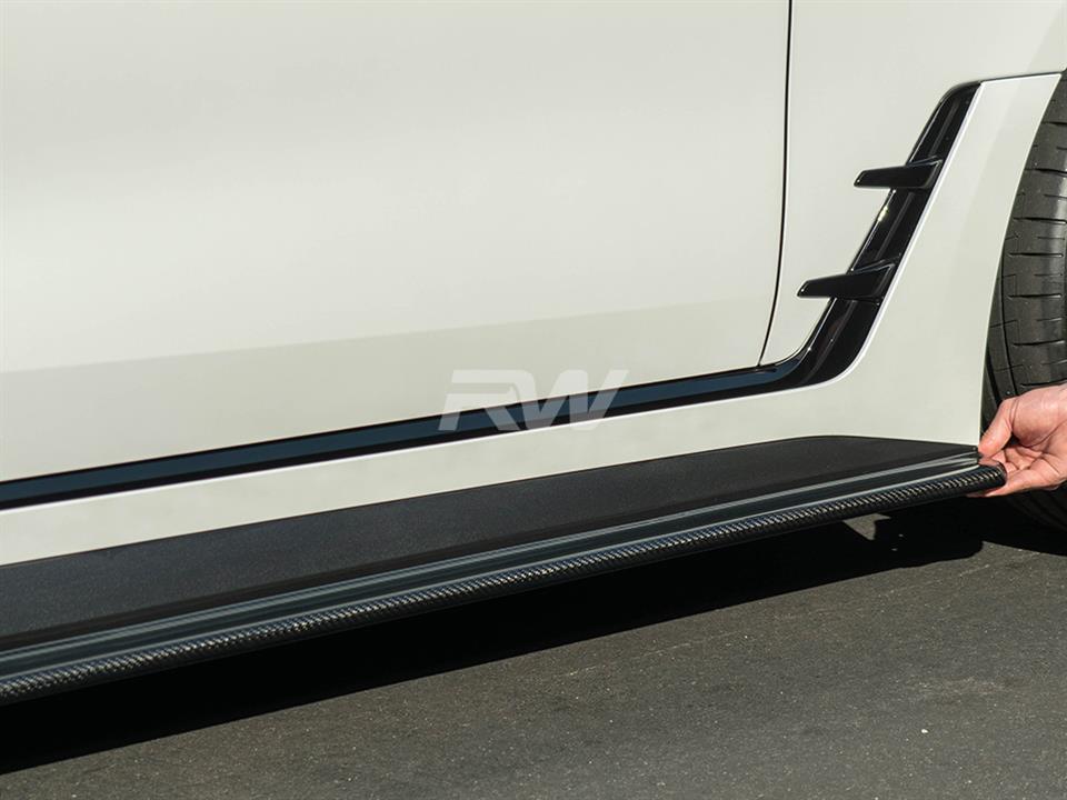 Alternative view of RW Carbon BMW G26 DTM Carbon Fiber Side Skirt Extensions