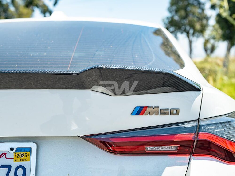 RW Carbon BMW G26 i4 Performance Style CF Trunk Spoiler - Image 4
