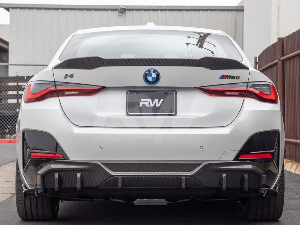 RW Carbon BMW G26 i4 Performance Style CF Trunk Spoiler - Image 5