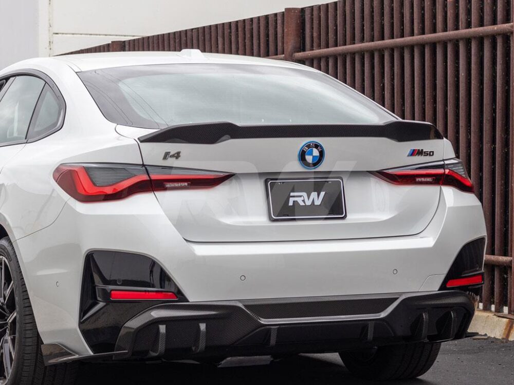 RW Carbon BMW G26 i4 Performance Style CF Trunk Spoiler - Image 6