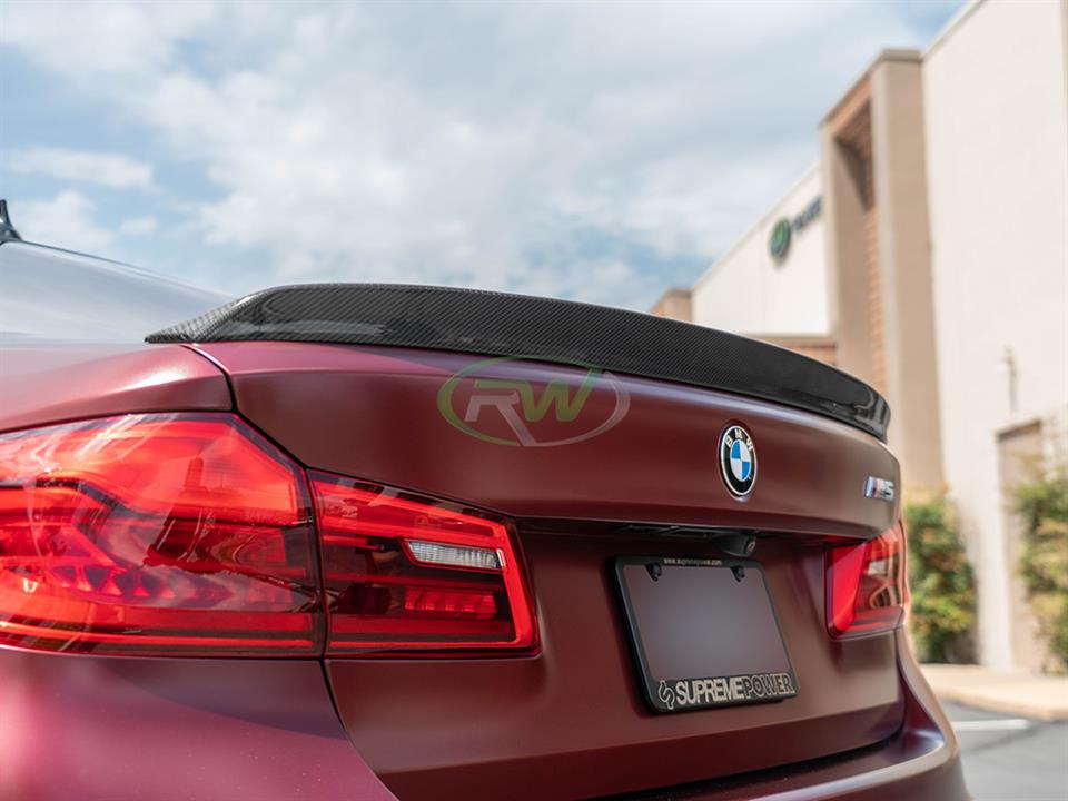 RW Carbon BMW G30 F90 3D Style Carbon Fiber Trunk Spoiler