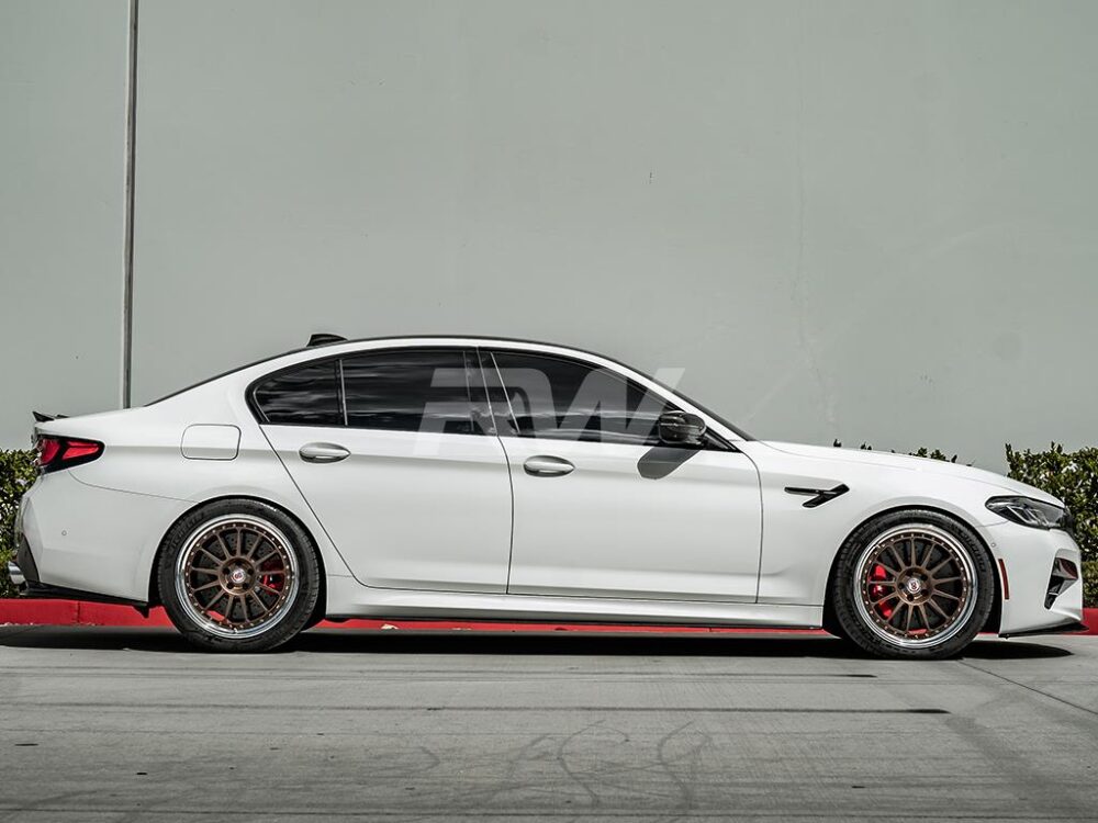 RW Carbon BMW G30 F90 Carbon Fiber Side Skirt Extensions - Image 3