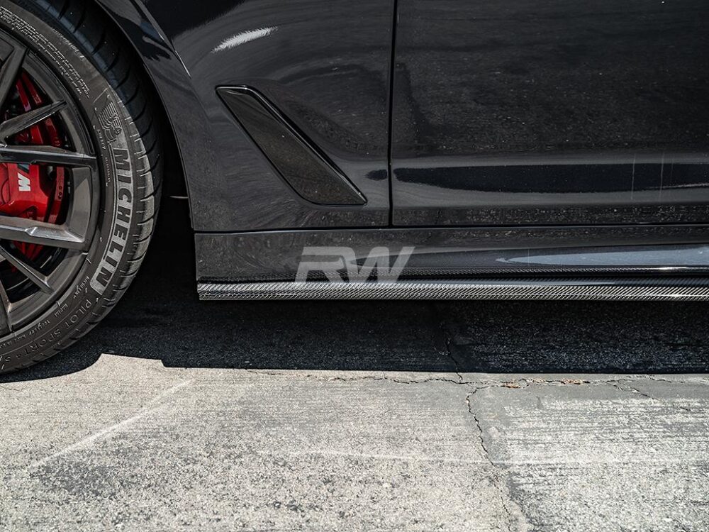 RW Carbon BMW G30 F90 RWS Carbon Fiber Side Skirt Extensions - Image 11