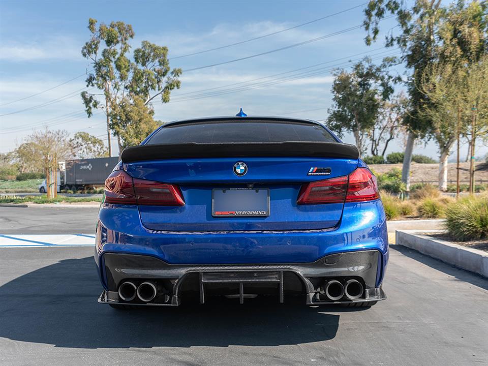 Alternative view of RW Carbon BMW G30 F90 RWS Carbon Fiber Trunk Spoiler