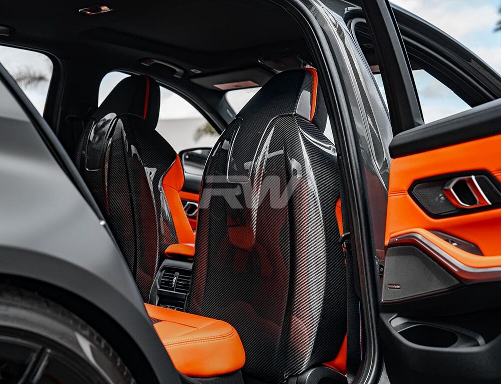 Alternative view of RW Carbon BMW G80 M3 / F93 M8 Carbon Fiber Seat Backs