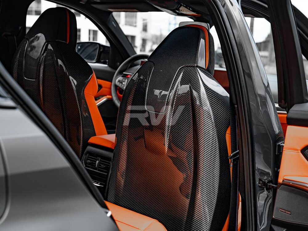RW Carbon BMW G80 M3 / F93 M8 Carbon Fiber Seat Backs - Image 3