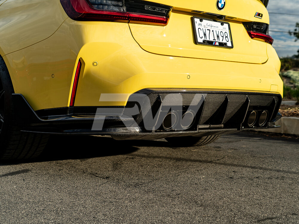 RW Carbon BMW G80 M3 OEM Style Carbon Fiber Diffuser - Image 20