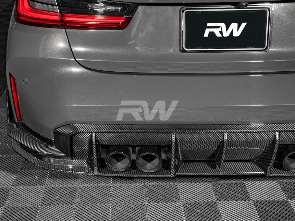 RW Carbon BMW G80 M3 RWS Carbon Fiber Lower Diffuser - Image 4