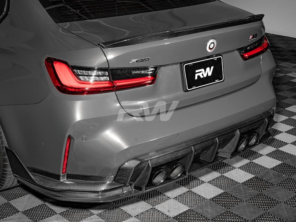 RW Carbon BMW G80 M3 RWS Carbon Fiber Lower Diffuser - Image 6