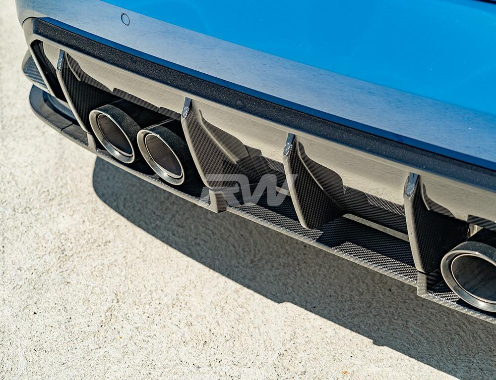 Alternative view of RW Carbon BMW G80 M3 RWS Carbon Fiber Lower Diffuser
