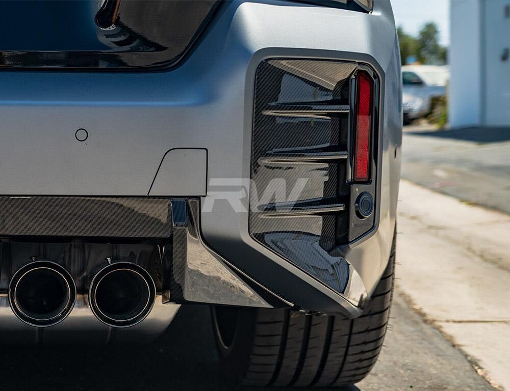 Alternative view of RW Carbon BMW G87 M2 CF Performance Style Rear Bumper Trim