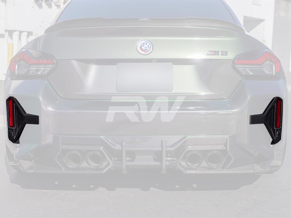RW Carbon BMW G87 M2 Carbon Fiber DTM Rear Reflector Trim - Image 6
