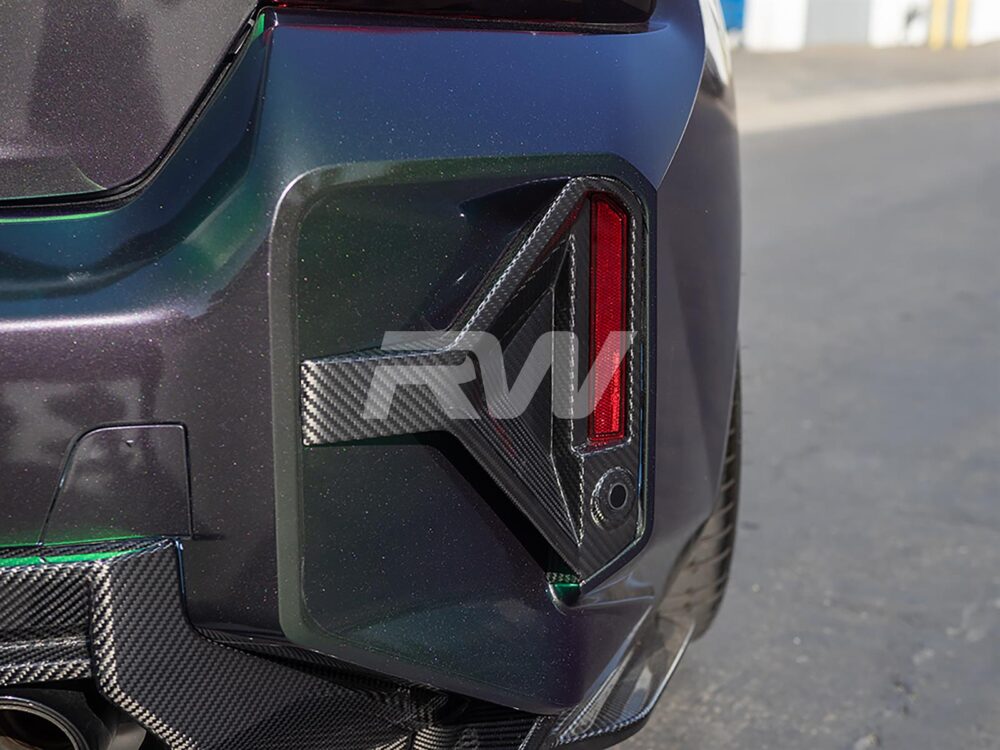RW Carbon BMW G87 M2 Carbon Fiber DTM Rear Reflector Trim - Image 4