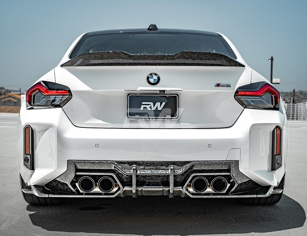 Alternative view of RW Carbon BMW G87 M2 Forged Carbon DTM Diffuser